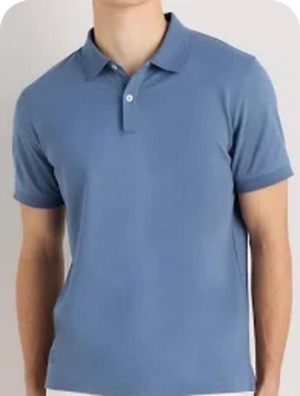 Quince Organic Cotton Pique Polo Sailer Blue Size L NWT